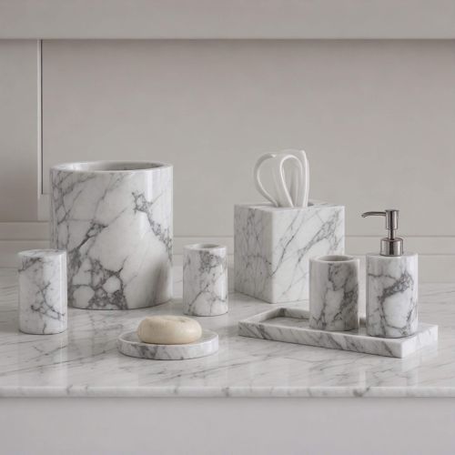Bathroom accessories Carrara Marble Bathroom Set Carrara Marble Bathroom Set