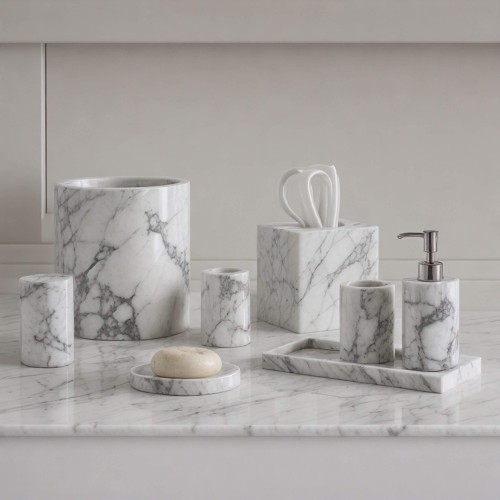 Carrara Marble Bathroom Set