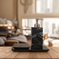 Label Black Marble Bathroom Set of 3 Label Black Marble Bathroom Set of 3