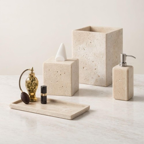 Aden Travertine 4-Piece Bathroom Set