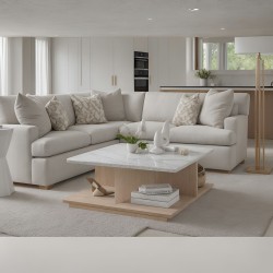 Albino Kare Mermer Sehpa