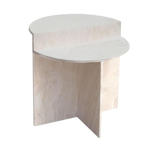 Travertine Side Table