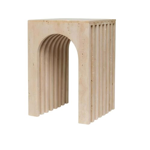 Travertine Side Table