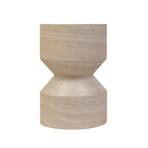 Travertine Side Table