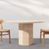 Luna  Travertine Dining Table