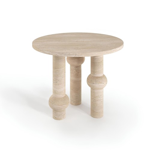 Traverten Yemek Masası traverten masa yuvarlak