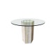 Luna Glass Travertine Table