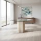 Luna Glass Travertine Table