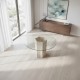 Luna Glass Travertine Table