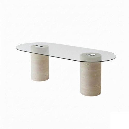 Elsa Travertine Dining Table