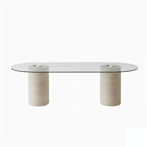 Elsa Travertine Dining Table