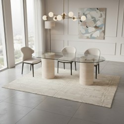 Elsa Travertine Dining Table