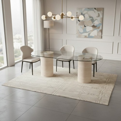 Elsa Travertine Dining Table