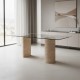 Marcio Glass Travertine Table