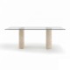 Marcio Glass Travertine Table