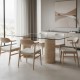 Marcio Glass Travertine Table