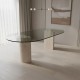 Marcio 2 Glass Travertine Table