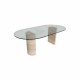 Marcio 2 Glass Travertine Table