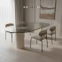 Marcio 2 Glass Travertine Table