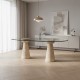 Roma Glass Travertine Table