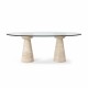 Roma Glass Travertine Table