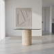 Salome Glass Travertine Table