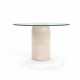 Salome Glass Travertine Table