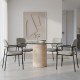Salome Glass Travertine Table