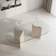 Leta Glass Travertine Table