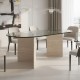 Leta Glass Travertine Table