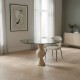 Liona  Glass Travertine Table