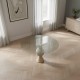 Liona  Glass Travertine Table