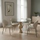 Liona  Glass Travertine Table