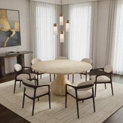 Tomri Travertine Dining Table