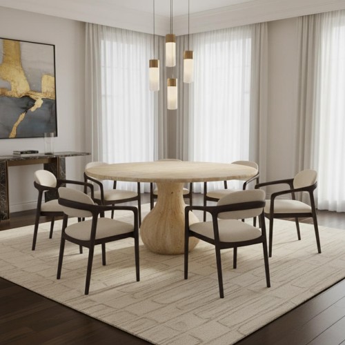 Tomri Travertine Dining Table