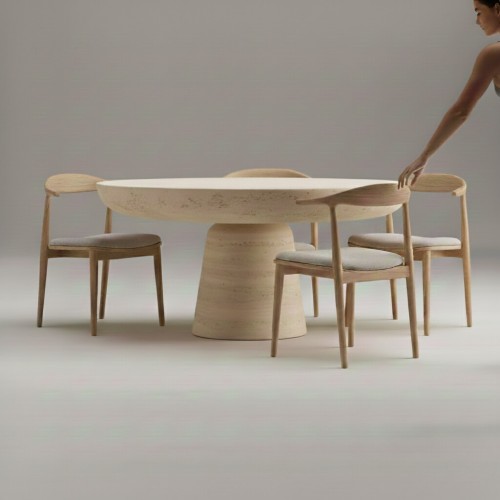 Esti Travertine Dining Table