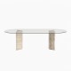 Tukas Glass Travertine Table