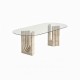 Tukas Glass Travertine Table