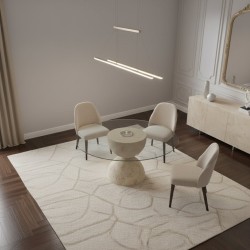 Suvari Glass Travertine Table