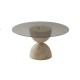 Suvari Glass Travertine Table