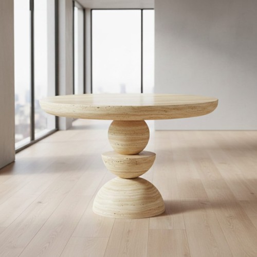 Yuna Travertine Dining Table