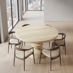 Yuna Travertine Dining Table