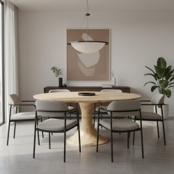 Tora Travertine Dining Table