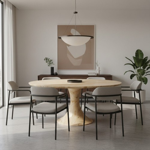 Tora Travertine Dining Table
