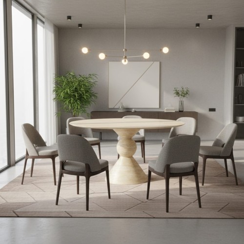 Barta Travertine Dining Table