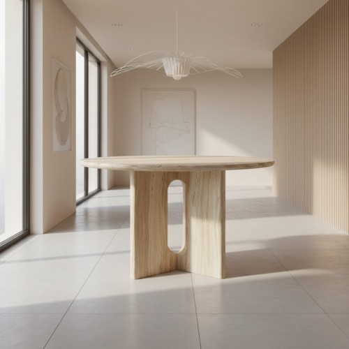 Zekas Travertine Dining Table