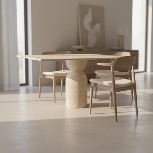 Aliss Travertine Dining Table
