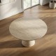 Bruno Round Travertine Dining Table