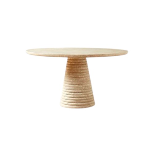 Bruno Round Travertine Dining Table