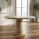 Bruno Round Travertine Dining Table